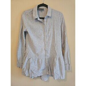 Anthropologie Sunday In Brooklyn Top Med blue striped flare waist